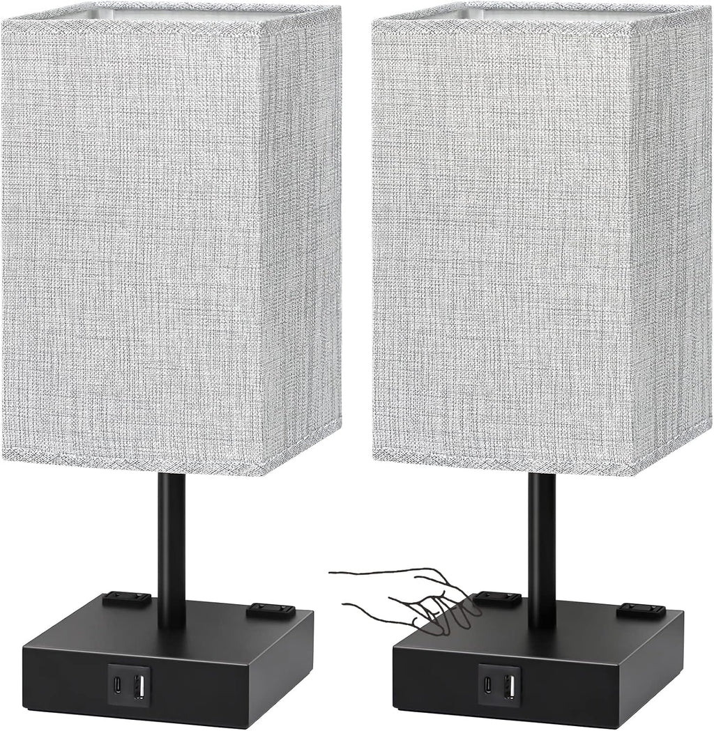 bedside table lamps set of 2 - touch, main product view