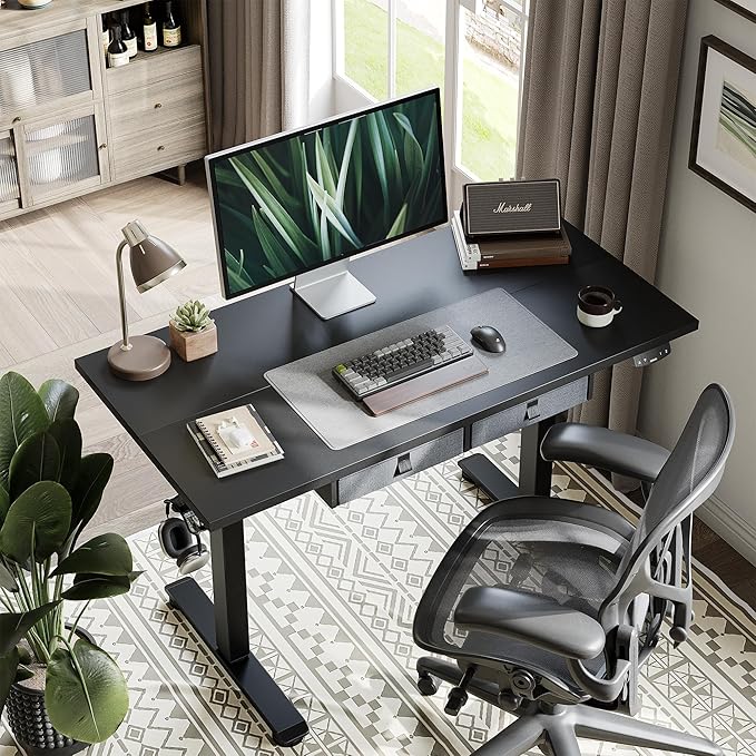 Agilestic Standing Desk with 2 Drawers, Adjustable Height Electric Desk with - Image 4