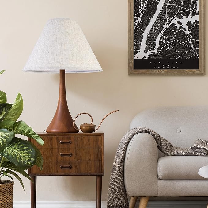 GO&SO Large Lamp Shades Set of 2 Oatmeal Beige Linen Lamp Shade, 6.5" Top x - Image 9