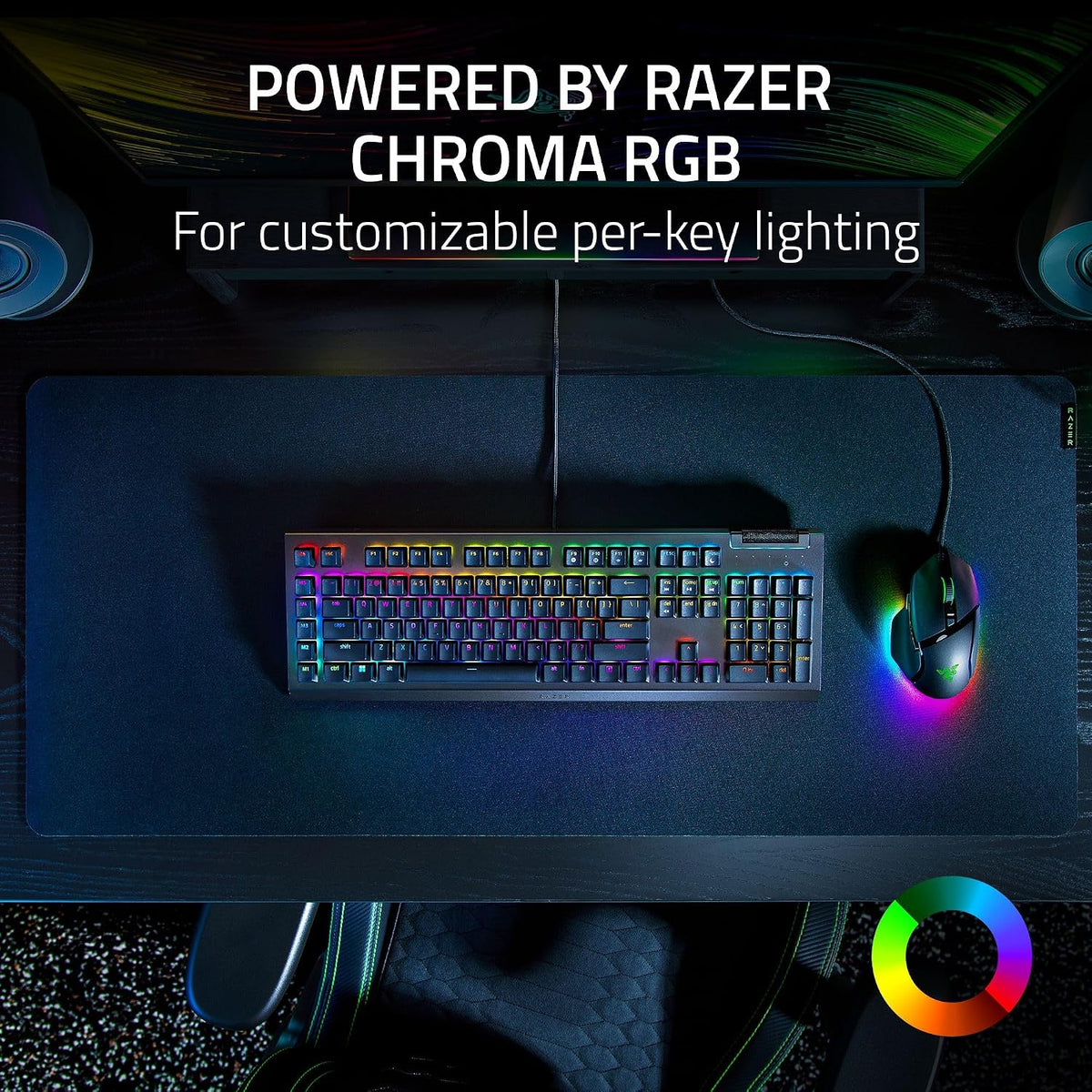 Razer BlackWidow V4 X Mechanical Gaming Keyboard, Yellow Switches, Black