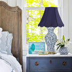 GOSO Medium Blue Scalloped Lamp Shade Set of 2, Replacement Braids - Image 4