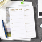 Weekly Meal Planner - Undated Magnetic Notepads with Grocery List, 7" x 9" | 52 Weeks, Meal Planning Pad for Refrigerator Door with Tear-Off Shopping List, Food/Menu Organizer Notepad