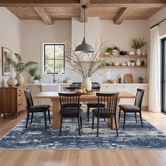 GENIMO 8x10 Area Rugs for Living Room, Machine Washable Non Slip Rugs, Low Pile - Image 4