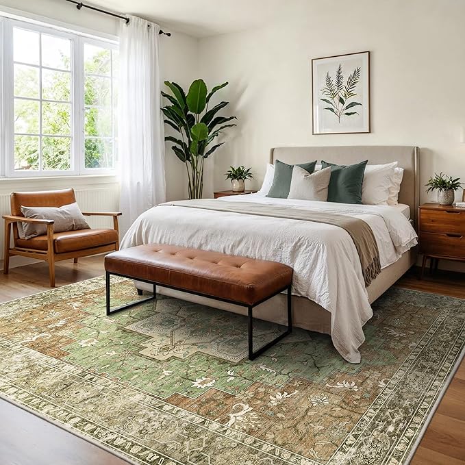 GENIMO 8x10 Area Rugs for Living Room, Machine Washable Rug, Non Slip Indoor - Image 3