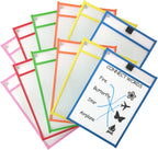 Clipco Dry Erase Pocket Sleeves Assorted Colors (12-Pack)