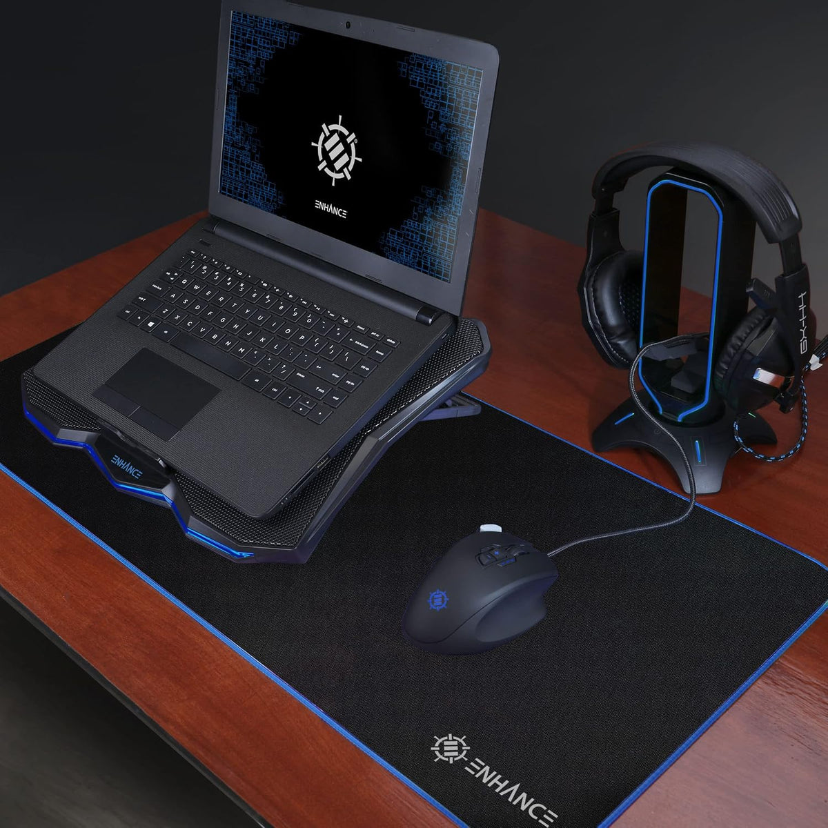 ENHANCE Cryogen 5 Gaming Laptop Cooling Pad Stand - Laptop Cooler with 7 Adju...