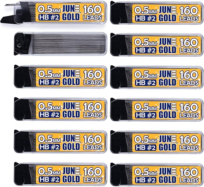 June Gold 1920 Pieces, 0.5 mm HB #2 Lead Refills, 12 Dispensers, 160 Pieces Per by JuneGold