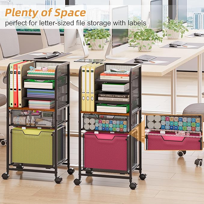 Feyejade 6-Tier Rolling File Cart - Image 5