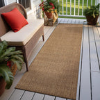 rugshop modern grid indoor outdoor runner rug sand/natural, main product view