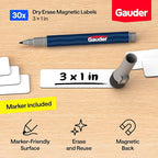 GAUDER Magnetic Dry Erase Labels | 30x Magnetic Labels | Dry Erase Magnets - Image 2