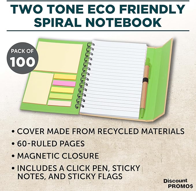 DISCOUNT PROMOS Custom Eco Friendly Spiral Notebooks - Image 3