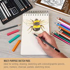 U.S. Art Supply 5.5”x8.5 Premium Heavy-Weight Paper Spiral Bound Sketch Book: - Image 5