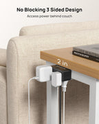 trond compact desk clamp power strip 5 ft, side view