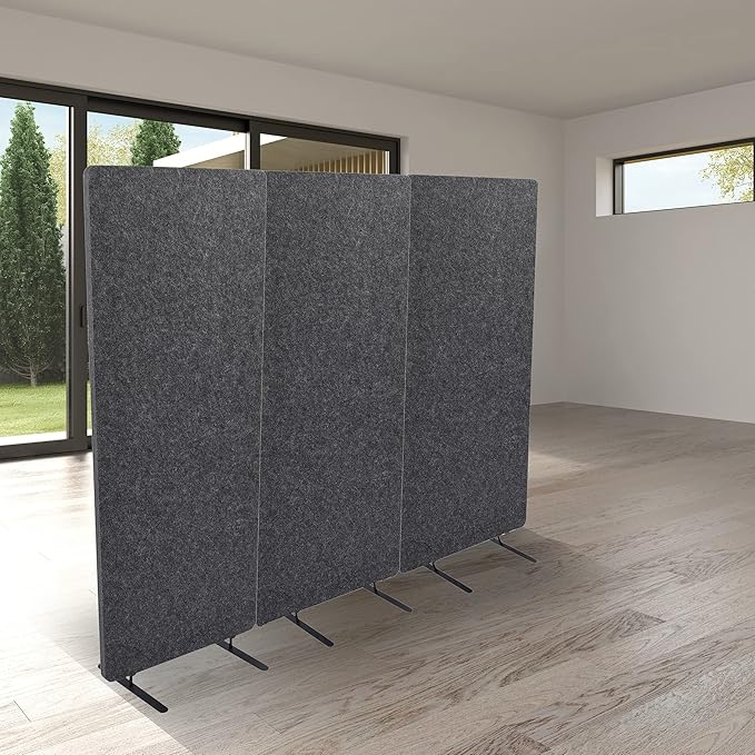 ReFocus™ Raw Freestanding Acoustic Room Divider 3 Pack – Reduce Noise and - Image 2