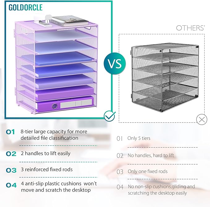 8 Tier Paper Letter Tray Organizer - Image 3