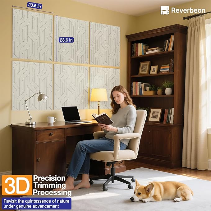 Reverbeon 6 PCS Acoustic Panels, 23.6x23.6 Inch Sound Absorbing Panels - Image 6