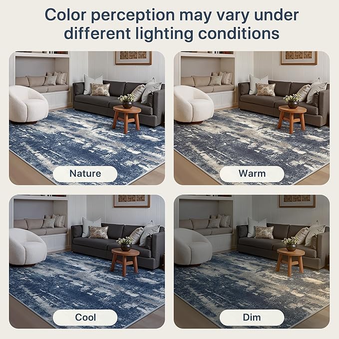 GENIMO 8x10 Area Rugs for Living Room, Machine Washable Non Slip Rugs, Low Pile - Image 8