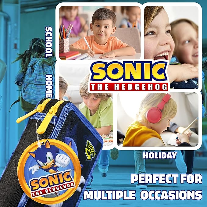 SONIC THE HEDGEHOG Pencil Case for Kids Stationery Set Pens Colored Pencils - Image 5