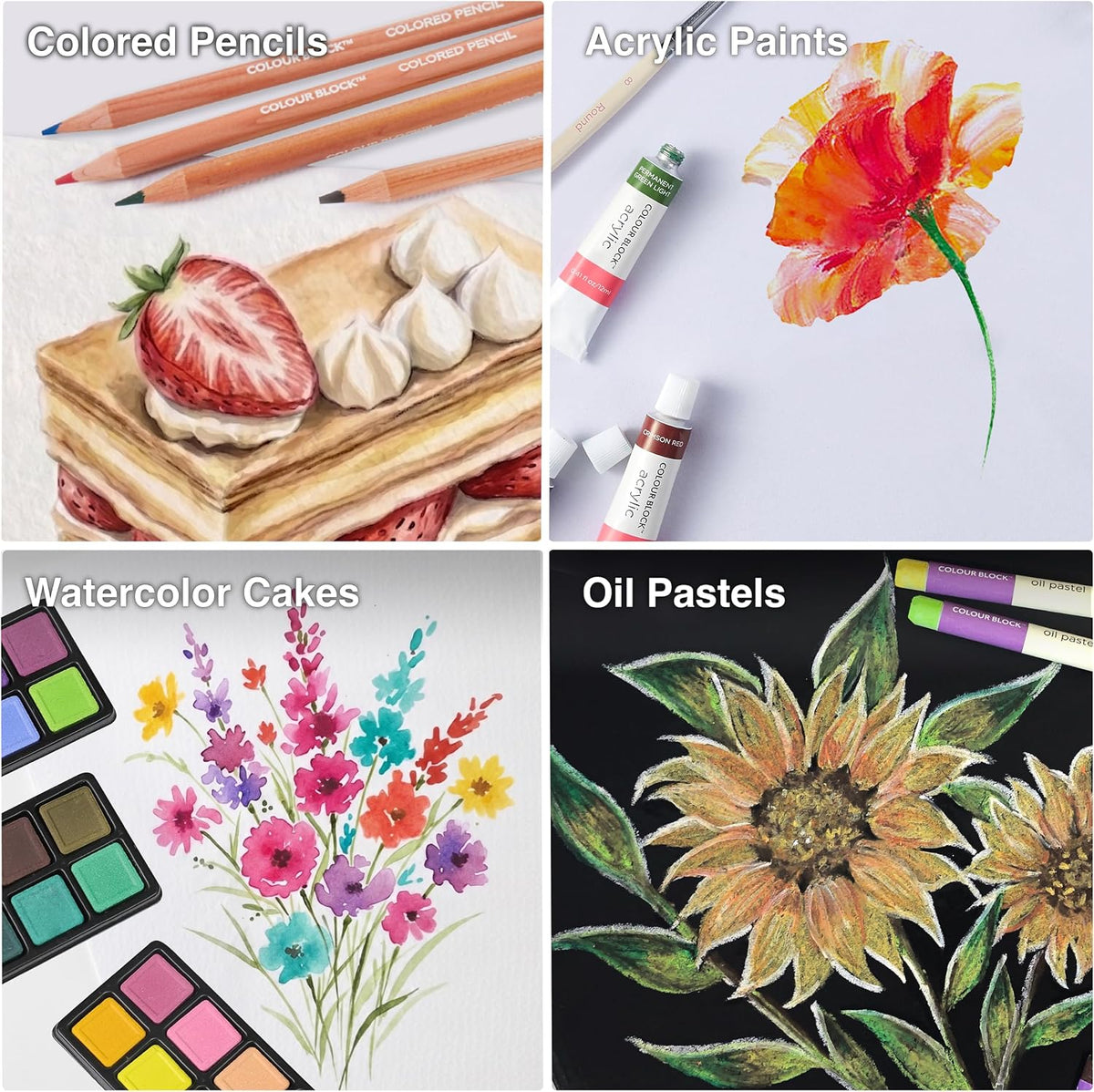colour block 73-piece art set – premium art, side view