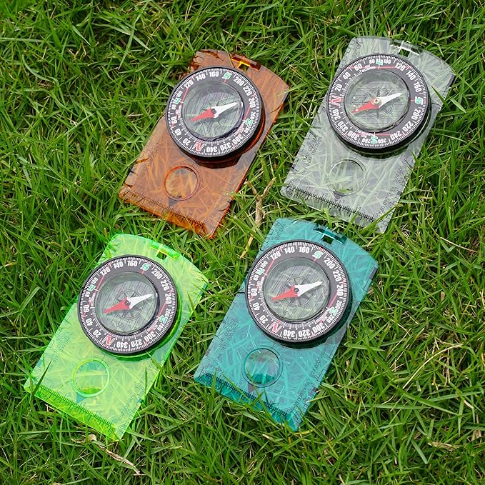 4 Pcs Outdoor Compass with Adjustable Declination, Scale. Multifunctional - Image 6