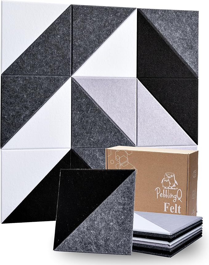 PebblingQ Felt Wall Tiles Bulletin Board, Modular Decorative Panels by PebblingQ