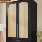 garveehome 70" wardrobe armoire wooden closet with 3 on a desk or shelf