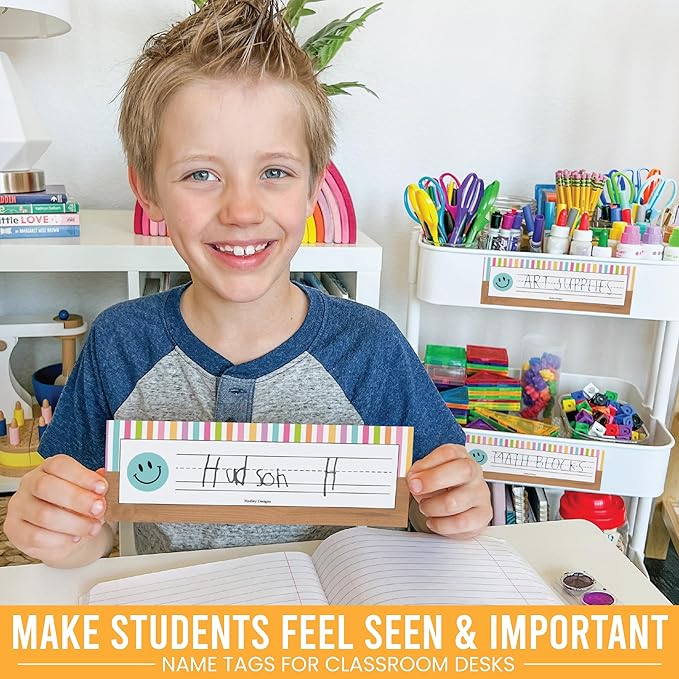 Desk Name Tags for Classroom -25 Student Name Plates for Classroom Kindergarten - Image 2