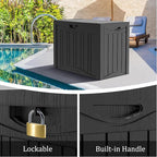 Yardgrace 50 Gallon Lockable Resin Outdoor Storage Box, Waterproof & Weather - Image 2