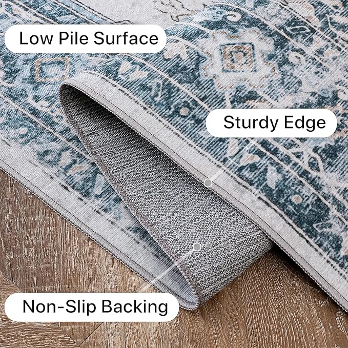 GENIMO Runner Rug 2x7, Machine Washable, Non Slip Vintage Hallway Runner Rug - Image 7