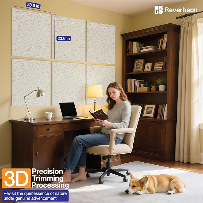 Reverbeon 6 PCS Acoustic Panels, 23.6x23.6 Inch Sound Absorbing Panels - Image 5