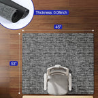 Delamu Office Chair Mat for Hardwood Floor, Non-Slip PVC Woven Computer Desk Chair Mat, 45"×53" Heavy Duty Hard Floor Protector for Rolling Chairs, Black & White, Not for Carpet