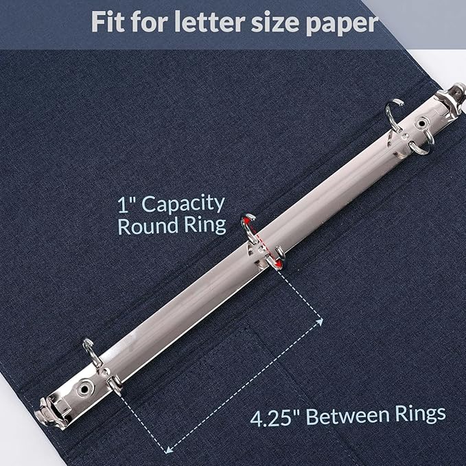 SKYDUE Clipboard Binder with Dividers, 1 Inch 3 Ring Binder with Clipboard on - Image 4