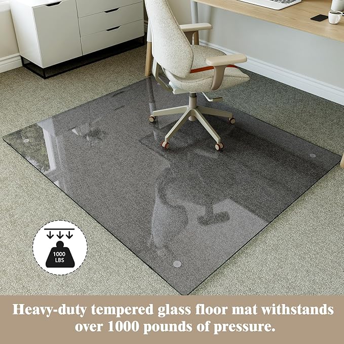 Koonmi Tempered Glass Chair Mat - Image 3