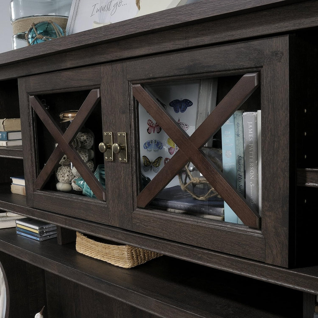 Sauder Costa Large Hutch, Coffee Oak finish