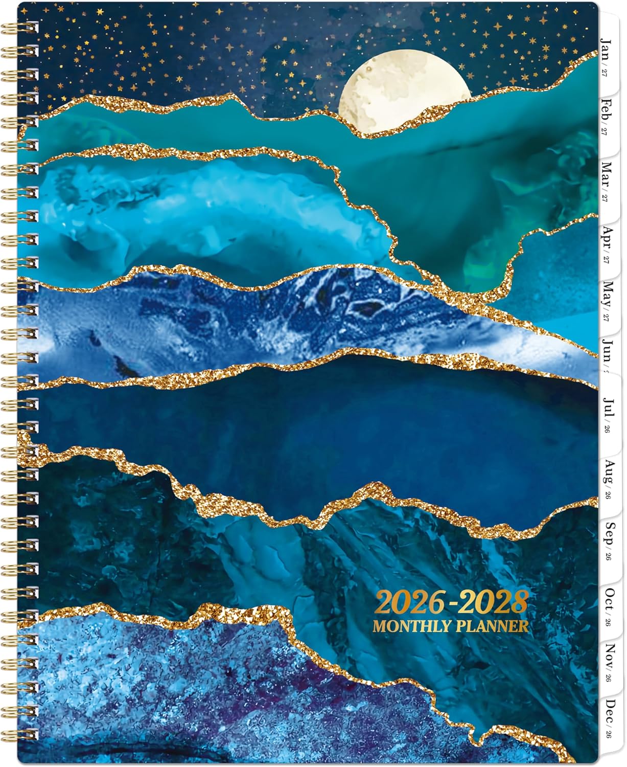 Monthly Planner/Calendar 2026-2028 - 2 Year Monthly Planner 2026-2028 | 9" × 11", Jul 2026 - Jun 2028, 24 Months, Tabs, Twin-Wire Binding, Holidays, Notes Pages