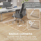 Beveled Edge Office Chair Mat for Carpet Crystal Clear 32" x 46" Heavy Duty Computer Desk Mats for Low Flat and No Pile Carpeted Floor or Hard Floor - Clear Rug Pad for Rolling Chairs