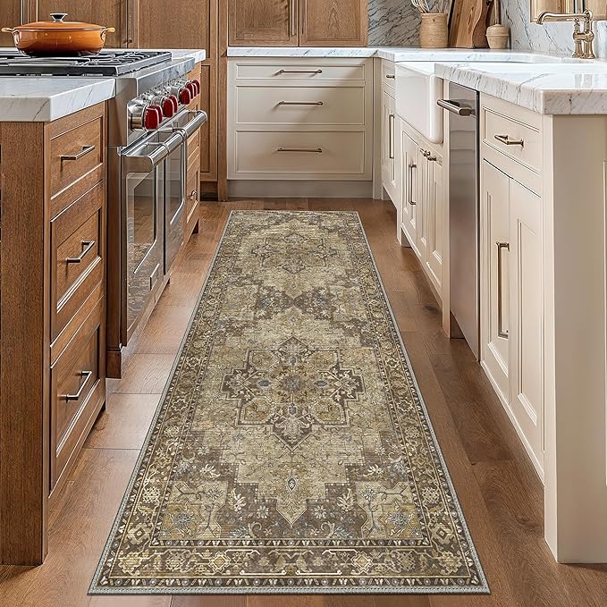 GENIMO 2'6''x7 Runner Rugs for Hallway, Machine Washable Non Slip Vintage Rugs - Image 2