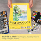 U.S. Art Supply 12" x 16" Premium Heavyweight Watercolor Paper Pad, 140lb - Image 5