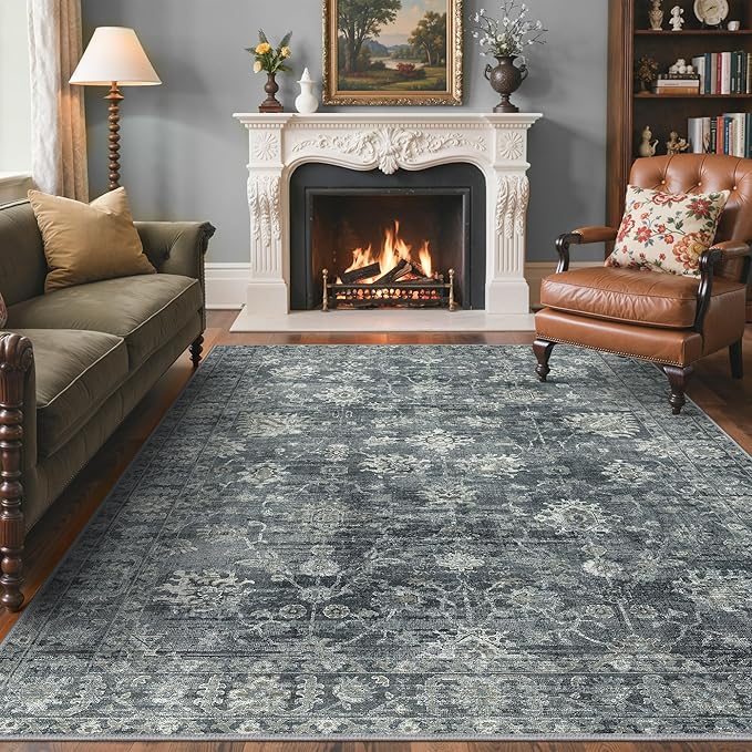GENIMO 8x10 Area Rugs for Living Room, Machine Washable Non Slip Vintage Rugs - Image 2