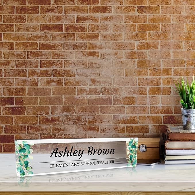 Signs ByLITA Floral Pattern Customized Nameplate | Eucalyptus Personalized Full - Image 6