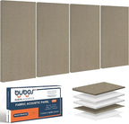 BUBOS 4 PCS Acoustic Panels, 23.6''x11.8'' Fabric Soundproof Wall Panels by BUBOS