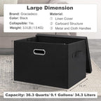 Graciadeco Large 17" 36 Quart Collapsible Stackable Storage Bins - Image 2