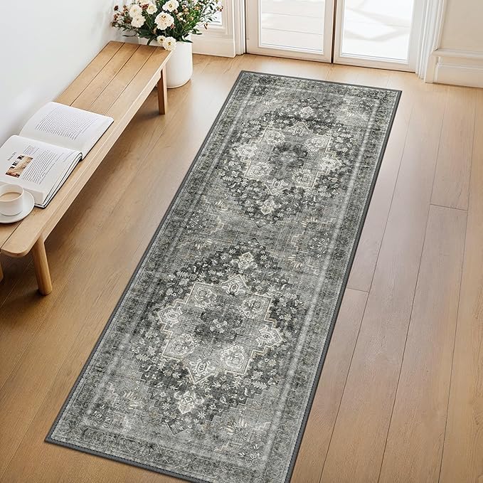 GENIMO 2x7 Runner Rugs for Hallway, Machine Washable Non Slip Vintage Rugs by GENIMO