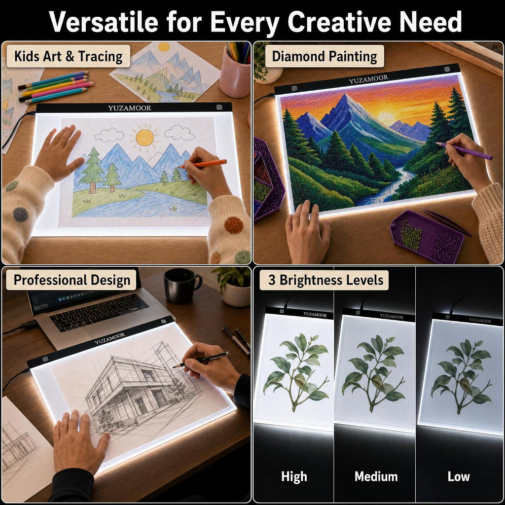 a2 large tracing led light pad kits for, side view