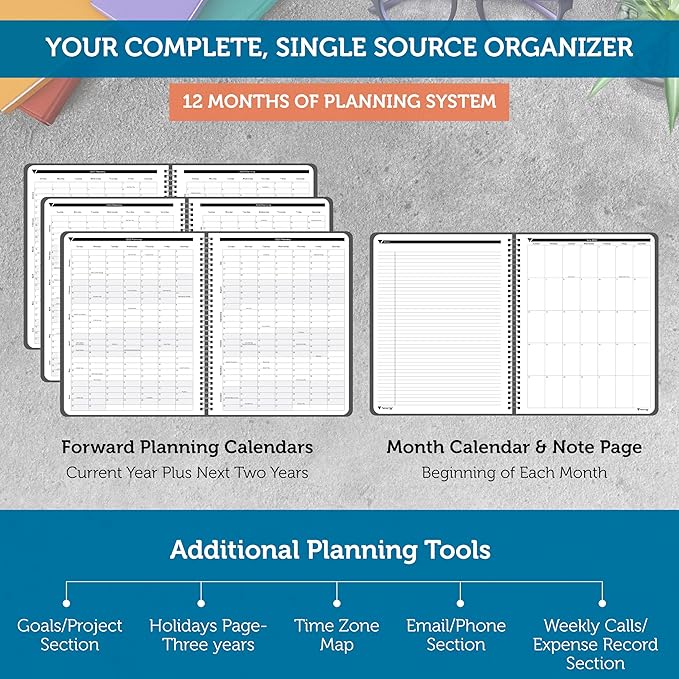 Planner Pad Spiral Bound 3-Tier Funnel Down 12 Month Organizer, July 2025 – - Image 4