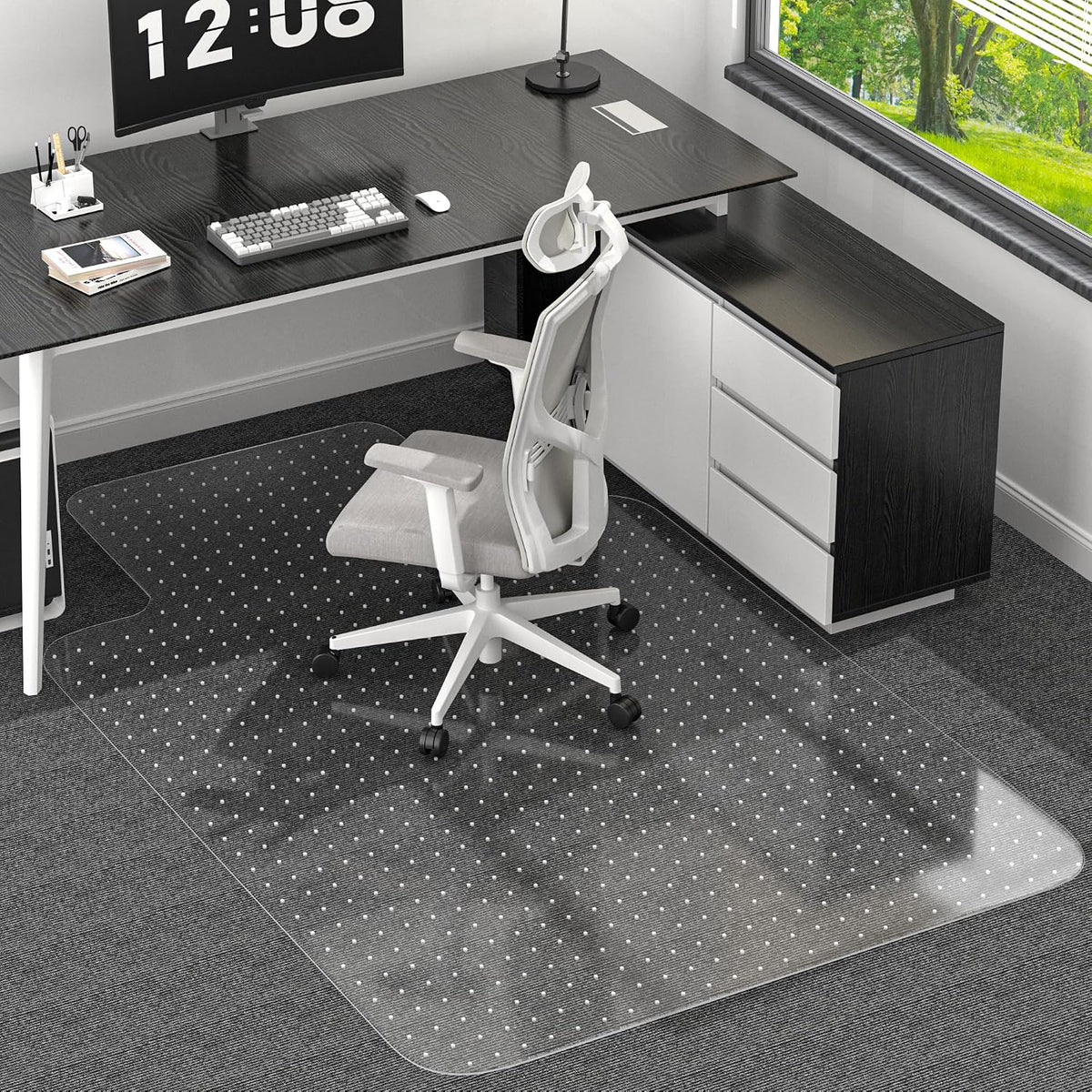 Office Chair Mat for Low Pile Carpet, 48"x60" Clear Smooth Glide wi...