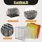 Kuntine.B Desk File Organizer Upright Mesh Desktop Organizer File Sorter Office - Image 4