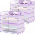 2 Pack Letter Tray Paper Organizer 5-Tier Desk Organizer File Organizer Paper