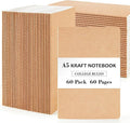 feela 60 Pack Kraft Notebooks Bulk, Lined Travel Journals Note Pad Notebooks by feela