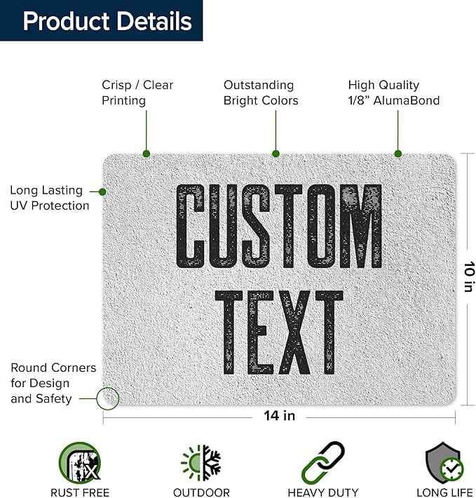 Custom Sign, Custom Street Sign, 11 Font Colors, 13 Font Styles, 4 Hole Options - Image 6